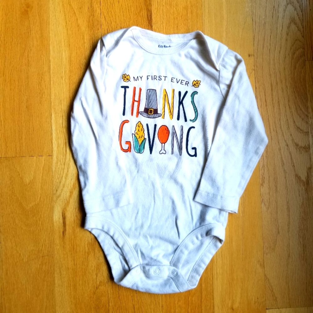 Carter's First Thanksgiving Onesie. Size 18m.
